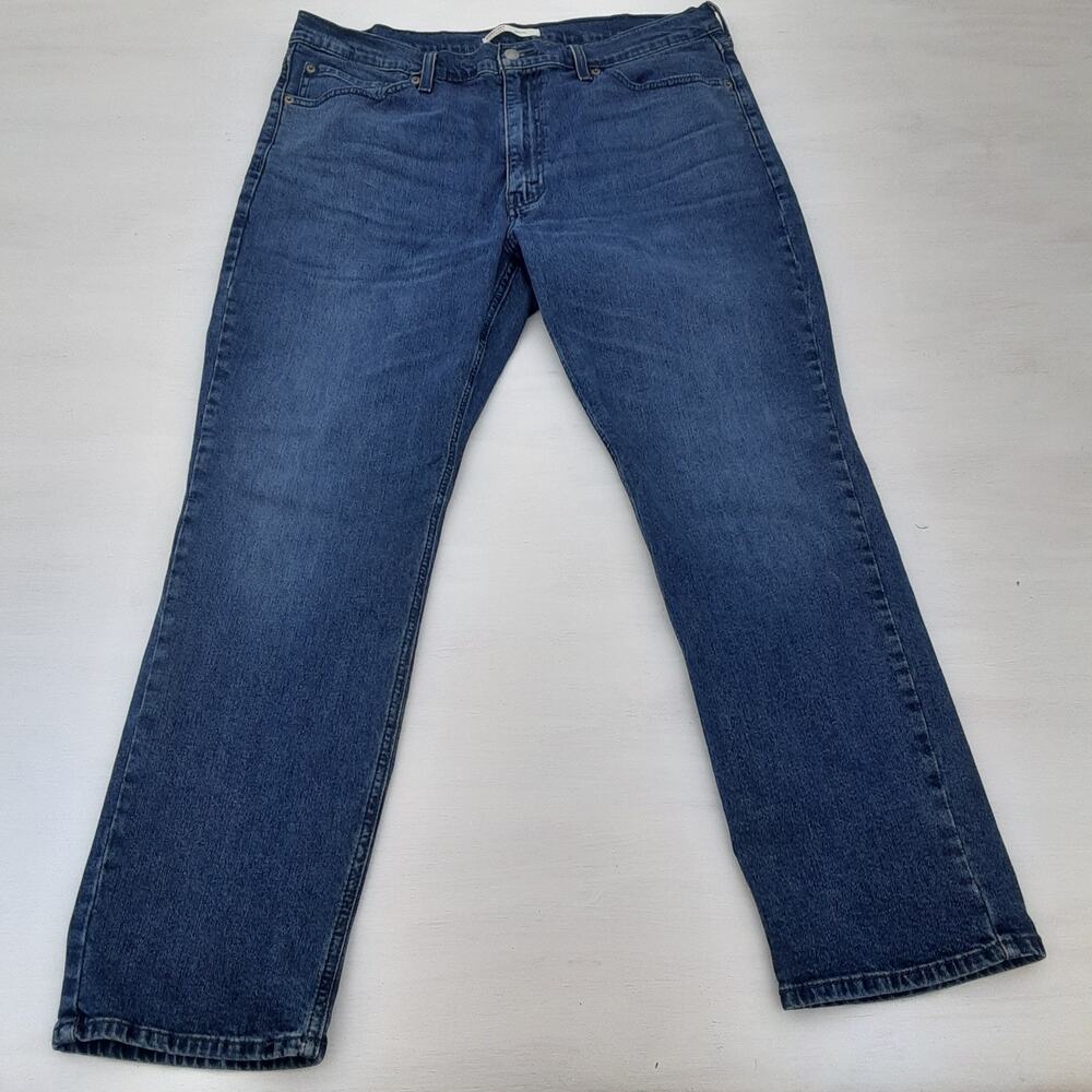 Levi Strauss Signature Mens Blue Athletic Straight Jeans Size 38x30 Whiskers